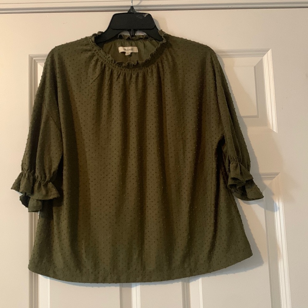 Madewell top, dark green EUC